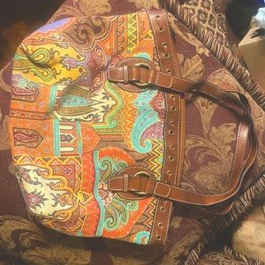 Big soft colorful bag.